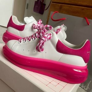 AlexanderMcQueen pink and white sneakers. Worn only once.